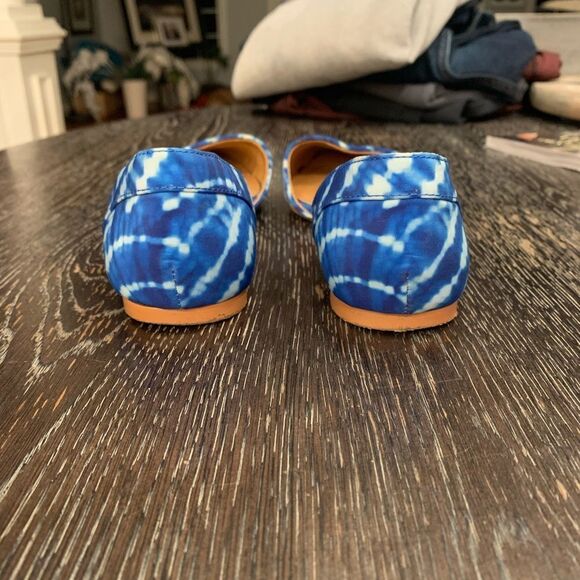 J. Crew Blue Tie Dye D’Orsay Flats sz 7-1/2 - Picture 3 of 7